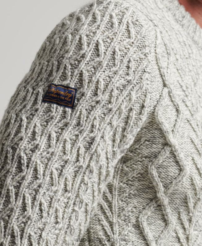 jumper de tripulação de cabo jacob homens cinza roupas Superdry 2208H5250