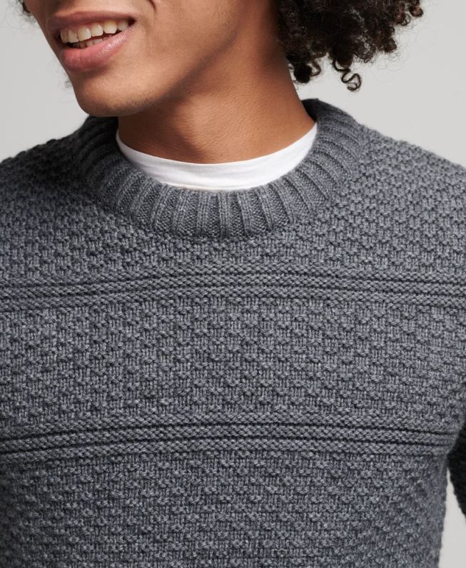 jumper de tripulação de cabo jacob homens cinza roupas Superdry 2208H5265