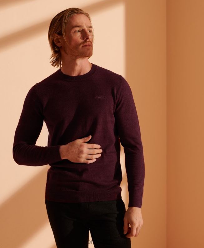 jumper de tripulação de etiqueta laranja homens vermelho roupas Superdry 2208H1351