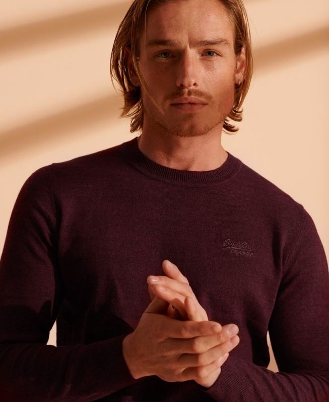 jumper de tripulação de etiqueta laranja homens vermelho roupas Superdry 2208H1351