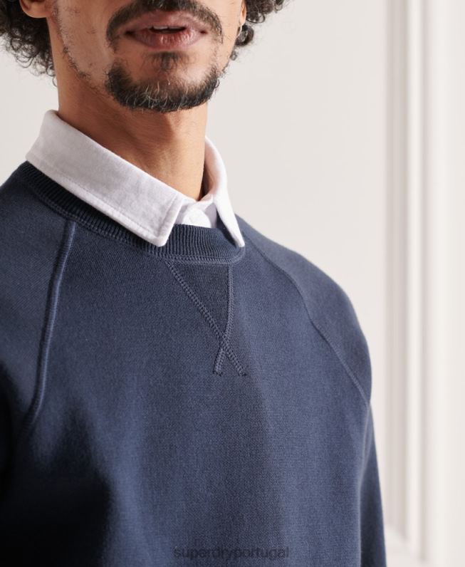 jumper de tripulação essencial de estúdios homens marinha roupas Superdry 2208H5312