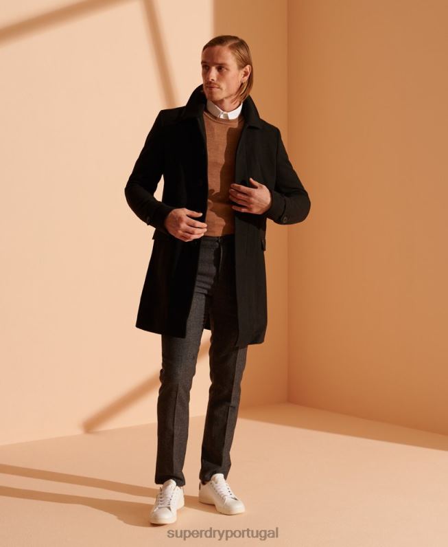 jumper de tripulação leve merino homens bege roupas Superdry 2208H5334