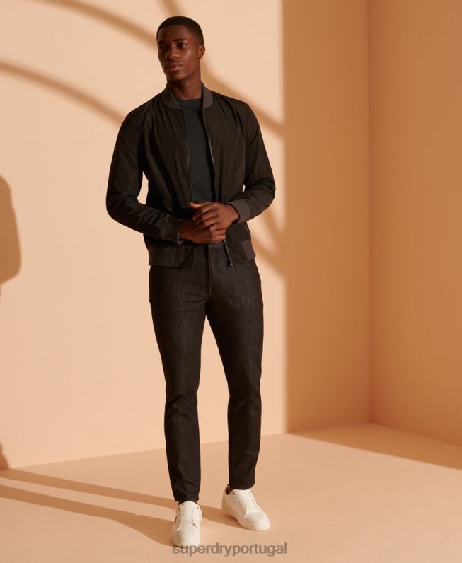 jumper de tripulação leve merino homens cinza escuro roupas Superdry 2208H1334