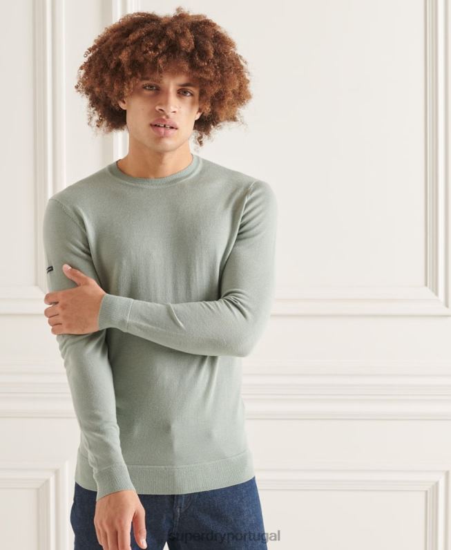 jumper de tripulação merino studios homens cinza escuro roupas Superdry 2208H1315