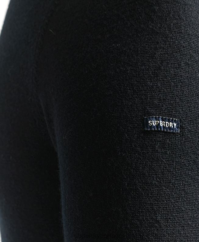 jumper de tripulação merino studios homens preto roupas Superdry 2208H1286