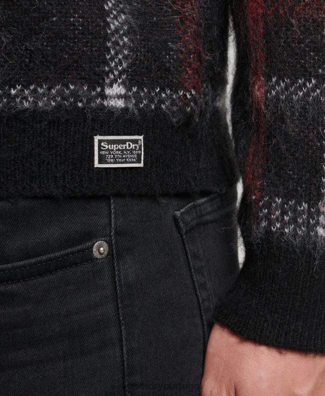 jumper de tripulação padrão homens preto roupas Superdry 2208H1279