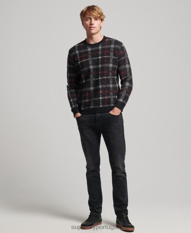 jumper de tripulação padrão homens preto roupas Superdry 2208H1279