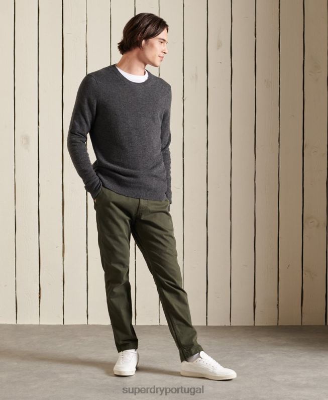 jumper leve de lã de cordeiro homens cinza escuro roupas Superdry 2208H5314