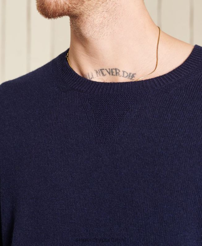 jumper leve de lã de cordeiro homens marinha roupas Superdry 2208H5286