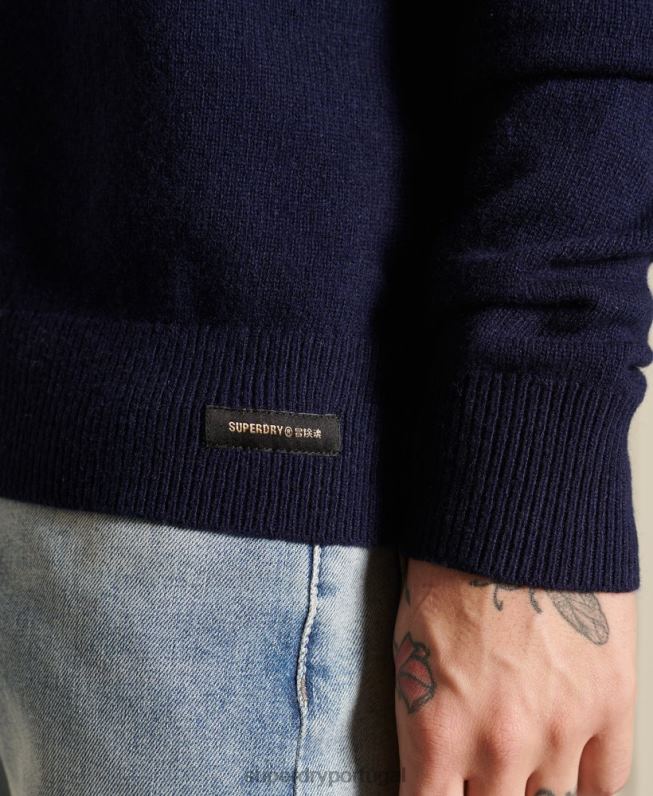 jumper leve de lã de cordeiro homens marinha roupas Superdry 2208H5286