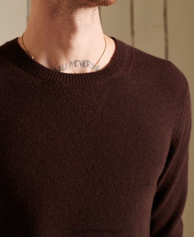 jumper leve de lã de cordeiro homens marrom roupas Superdry 2208H5292