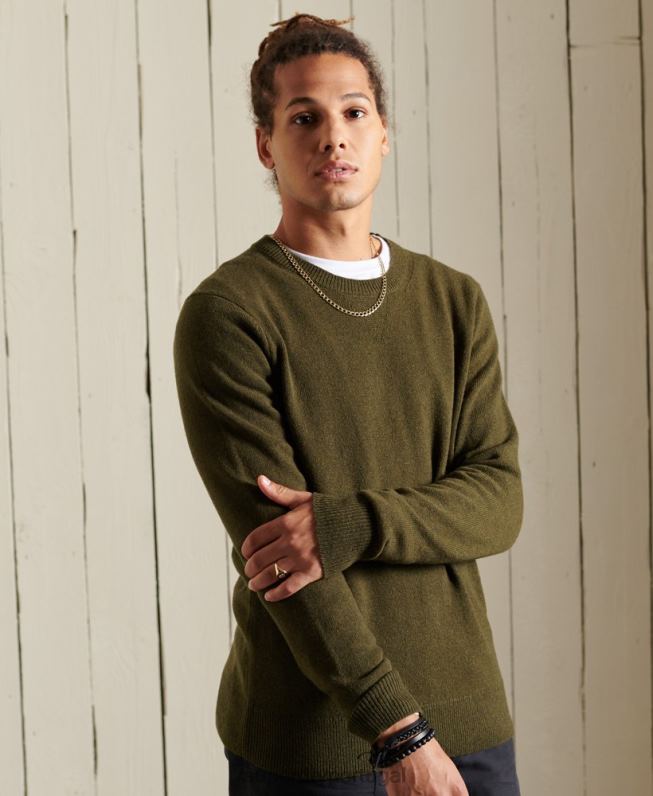 jumper leve de lã de cordeiro homens verde roupas Superdry 2208H5287