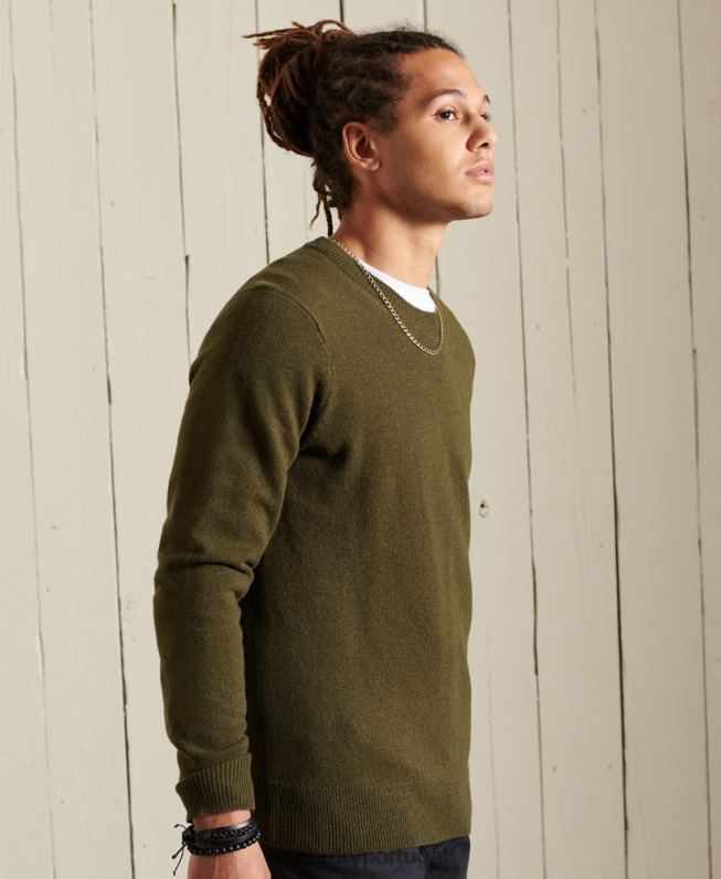 jumper leve de lã de cordeiro homens verde roupas Superdry 2208H5287