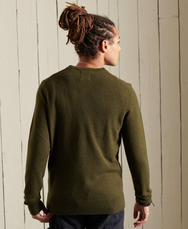 jumper leve de lã de cordeiro homens verde roupas Superdry 2208H5287