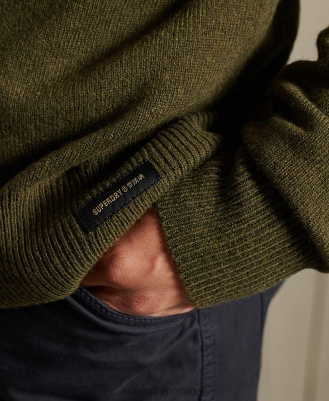 jumper leve de lã de cordeiro homens verde roupas Superdry 2208H5287