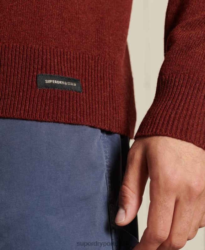 jumper leve de lã de cordeiro homens vermelho roupas Superdry 2208H5282