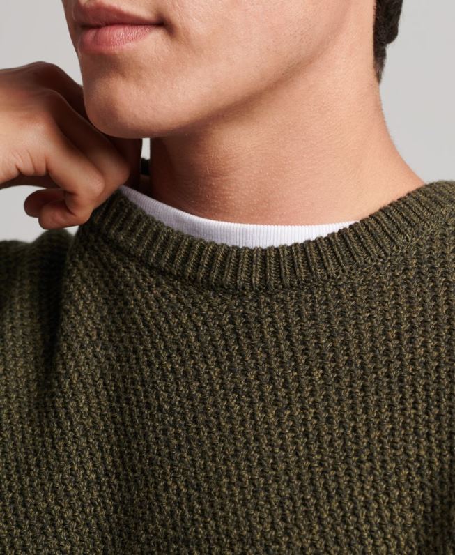 jumper texturizado twist crew homens verde roupas Superdry 2208H5332