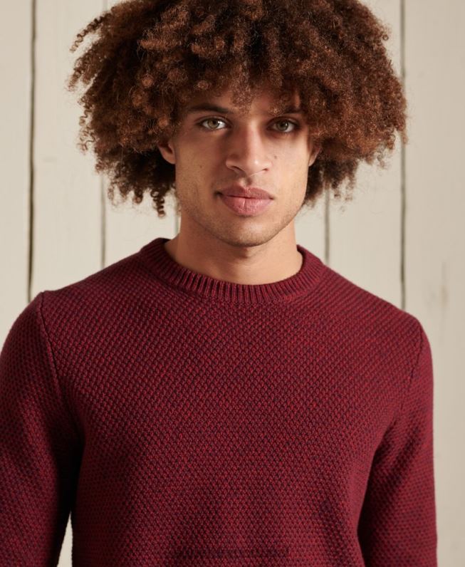 jumper texturizado twist crew homens vermelho roupas Superdry 2208H5343