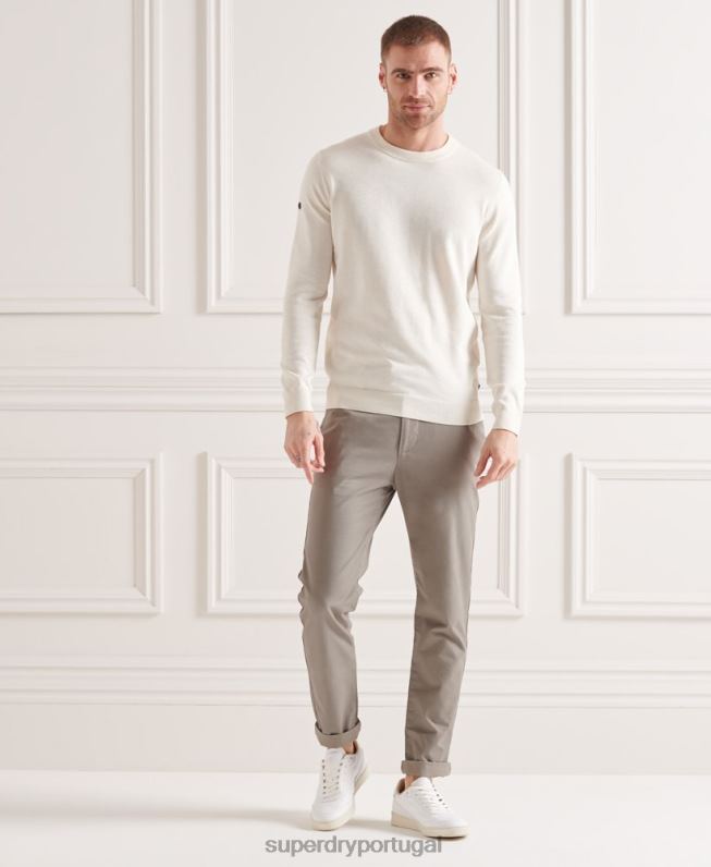 macacão em tricô coolmax homens creme roupas Superdry 2208H5353