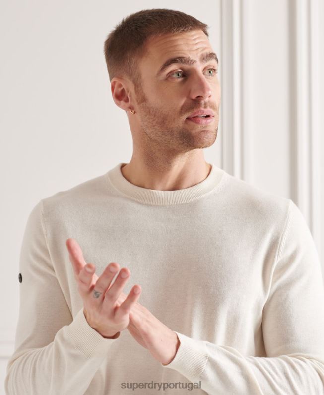 macacão em tricô coolmax homens creme roupas Superdry 2208H5353