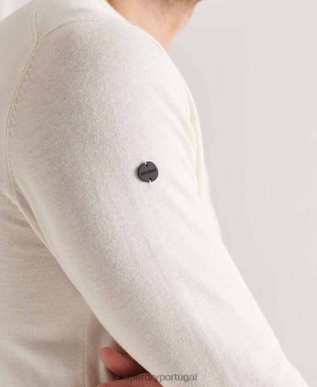 macacão em tricô coolmax homens creme roupas Superdry 2208H5353