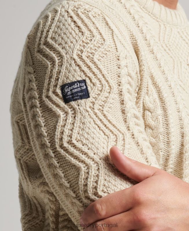 saltador da tripulação jacob homens creme roupas Superdry 2208H1305