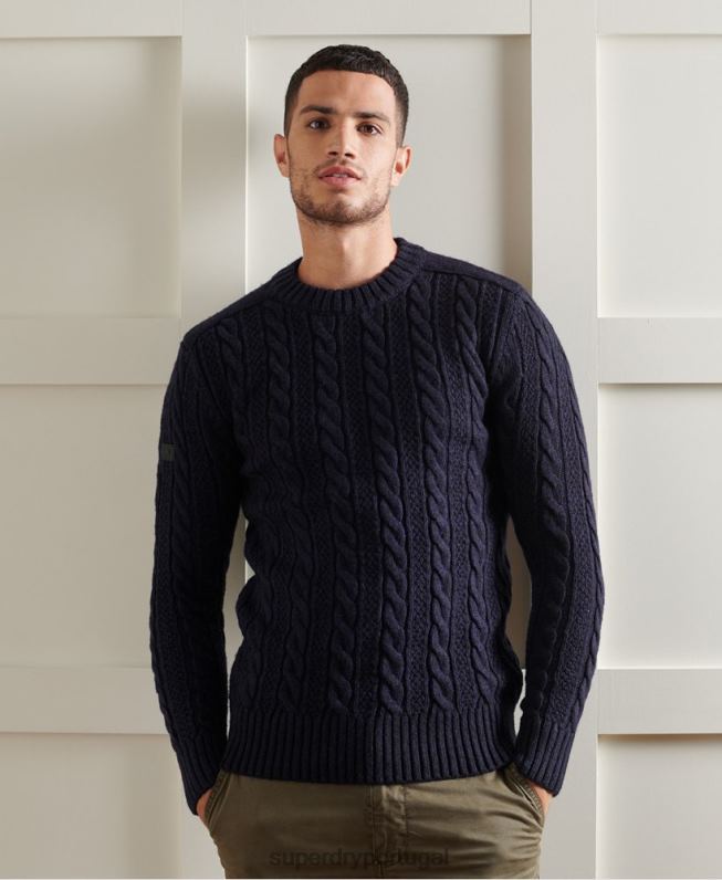 saltador da tripulação jacob homens marinha roupas Superdry 2208H5337