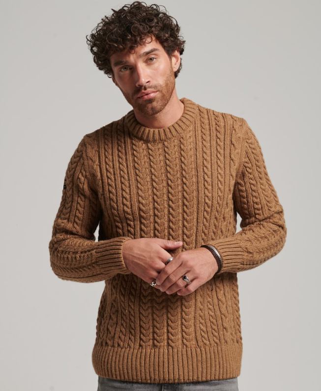 saltador da tripulação jacob homens marrom roupas Superdry 2208H1283