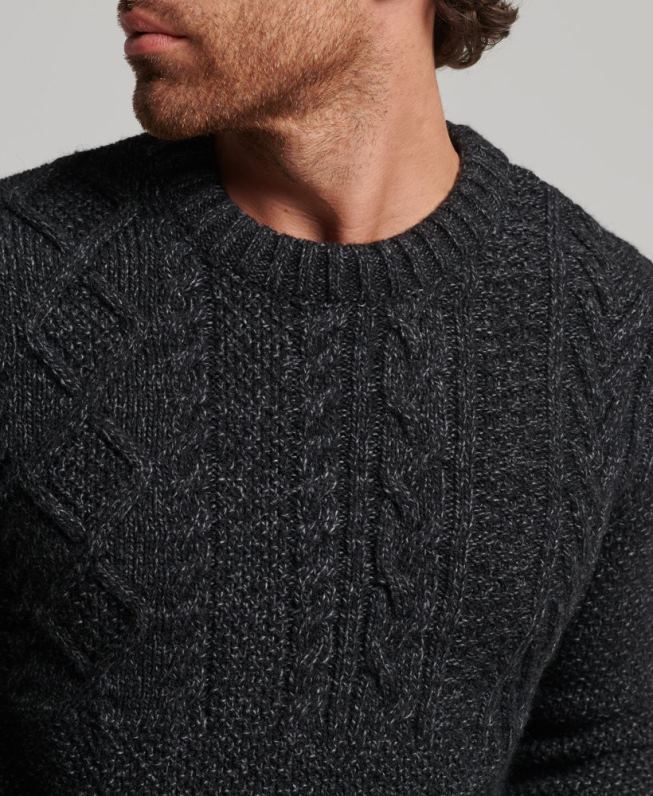 saltador da tripulação jacob homens preto roupas Superdry 2208H1259