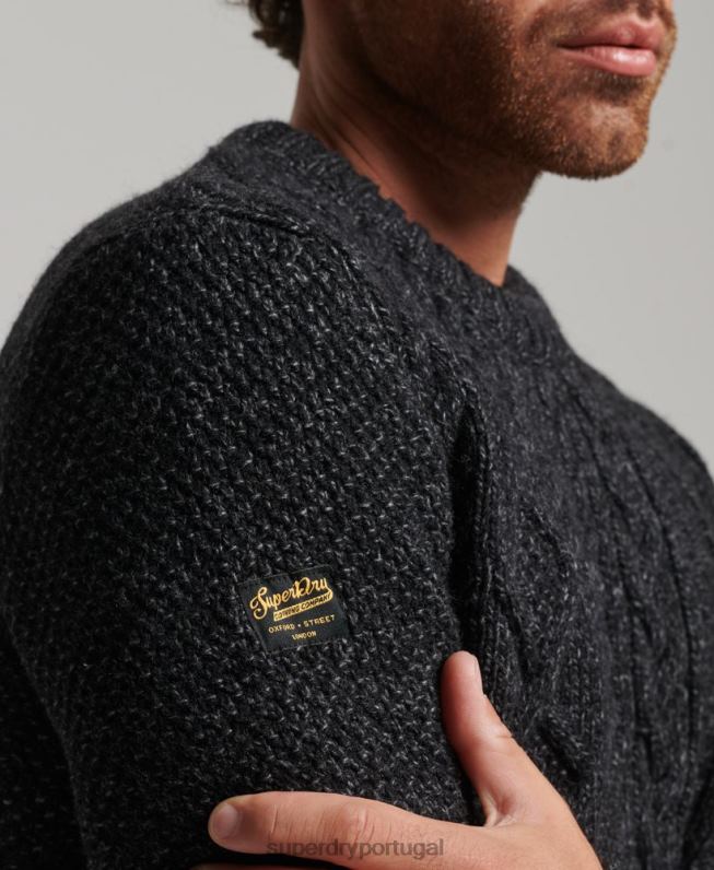 saltador da tripulação jacob homens preto roupas Superdry 2208H1259