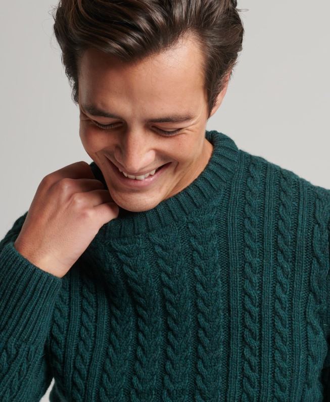 saltador da tripulação jacob homens verde roupas Superdry 2208H1280