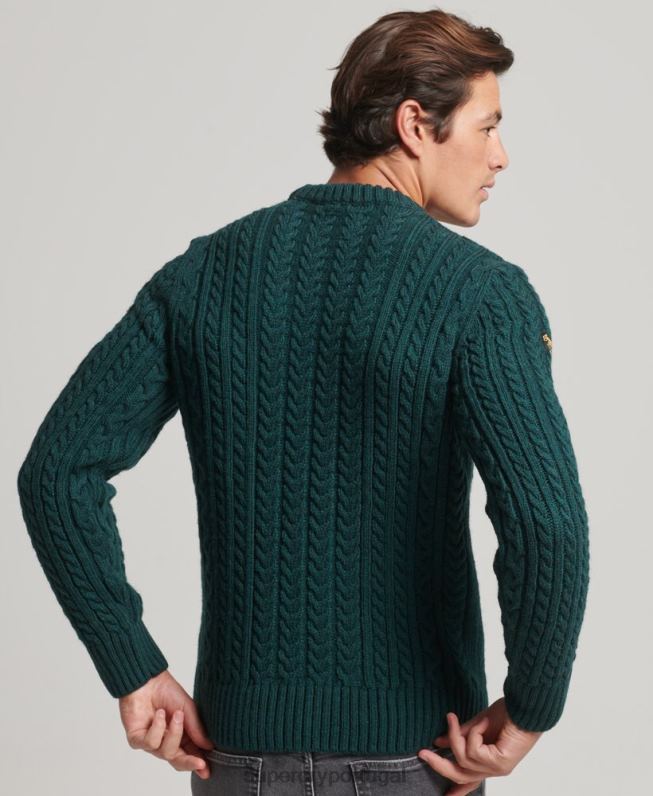 saltador da tripulação jacob homens verde roupas Superdry 2208H1280