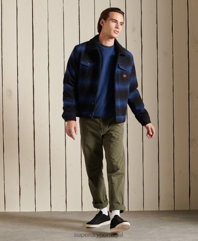 saltador de tripulação harlo homens azul escuro roupas Superdry 2208H5284