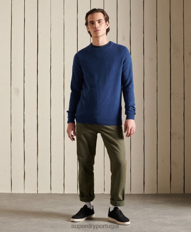 saltador de tripulação harlo homens azul escuro roupas Superdry 2208H5284