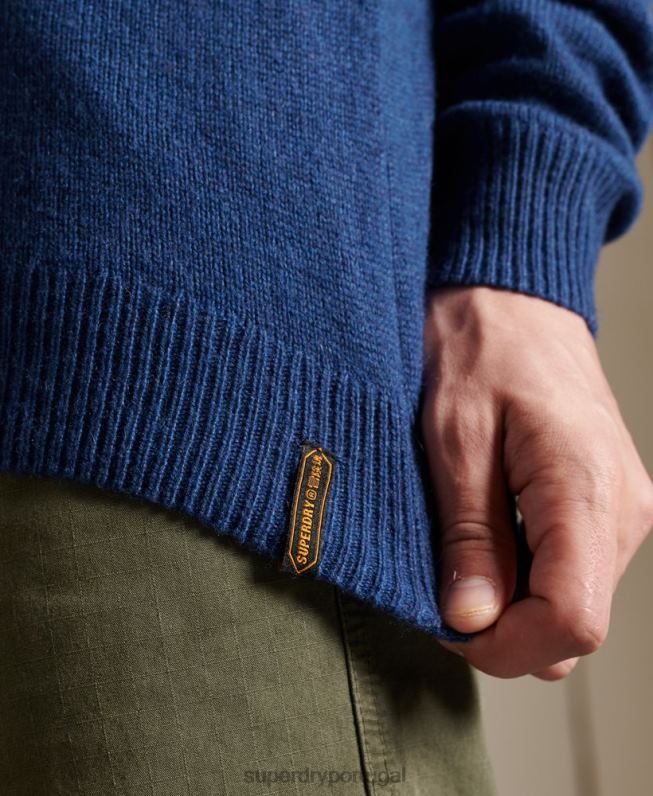 saltador de tripulação harlo homens azul escuro roupas Superdry 2208H5284