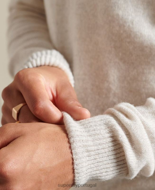 saltador de tripulação harlo homens branco roupas Superdry 2208H5295