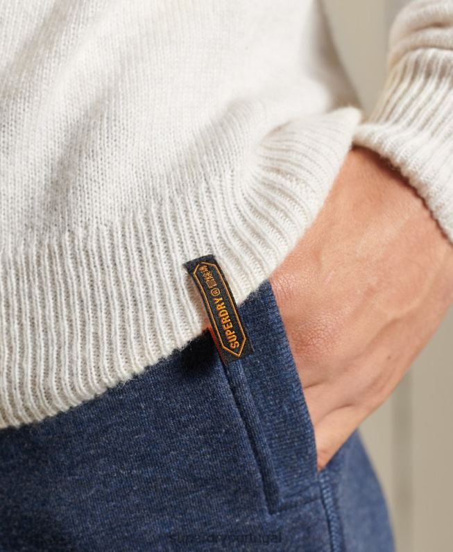 saltador de tripulação harlo homens branco roupas Superdry 2208H5295