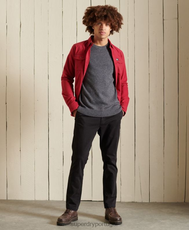 saltador de tripulação harlo homens cinza roupas Superdry 2208H5309