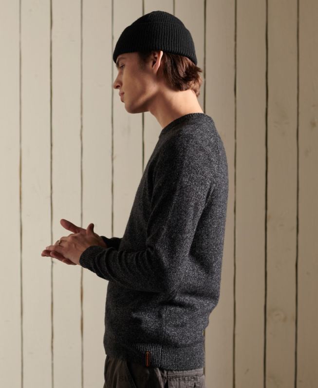 saltador de tripulação harlo homens preto roupas Superdry 2208H5326