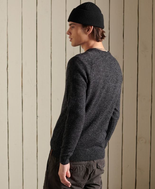 saltador de tripulação harlo homens preto roupas Superdry 2208H5326