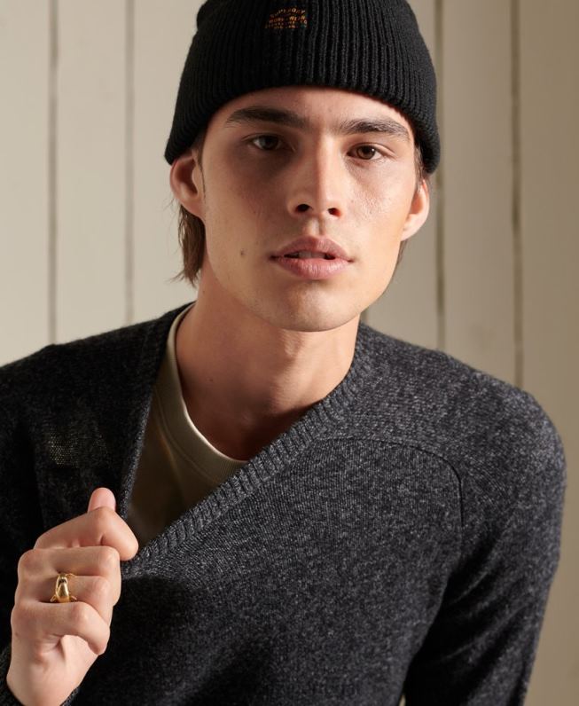 saltador de tripulação harlo homens preto roupas Superdry 2208H5326