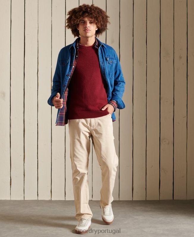 saltador de tripulação harlo homens vermelho roupas Superdry 2208H5302