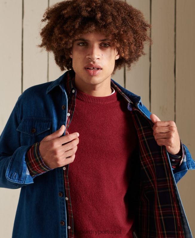 saltador de tripulação harlo homens vermelho roupas Superdry 2208H5302