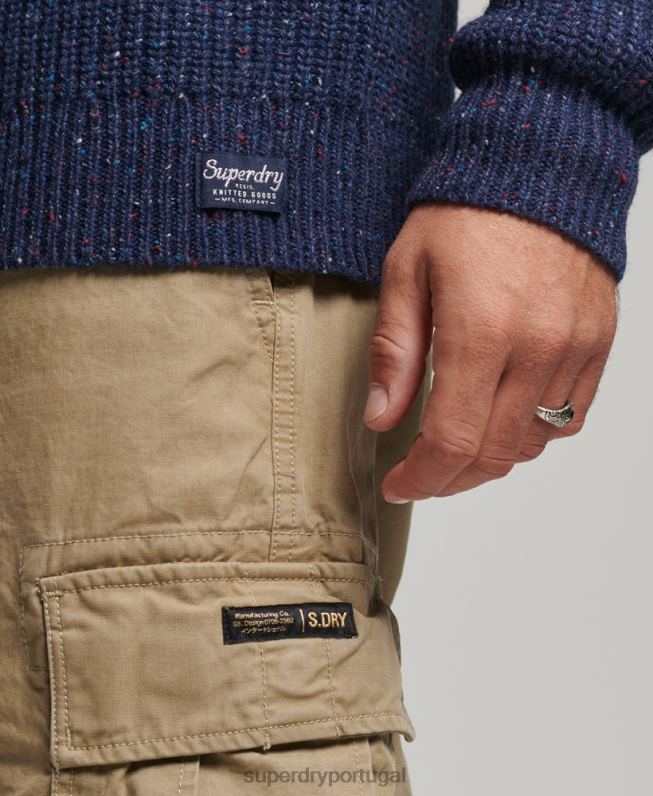 suéter com decote falso em tweed de mistura de lã homens marinha roupas Superdry 2208H1302