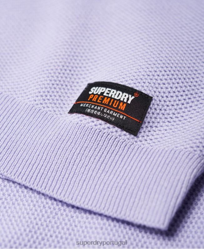 suéter de algodão supima homens roxo roupas Superdry 2208H1368