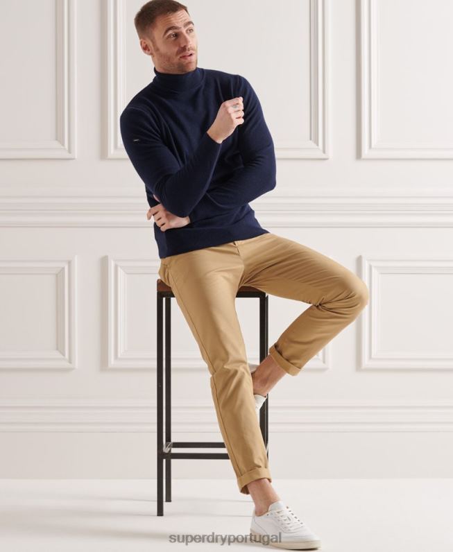 suéter de gola rolê de lã de cordeiro homens marinha roupas Superdry 2208H5323