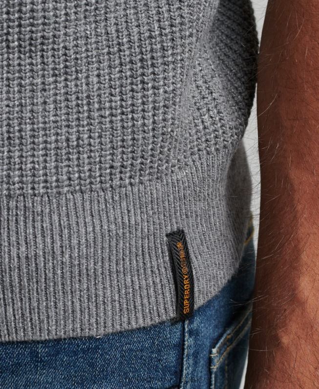 suéter de malha vintage texturizado homens cinza roupas Superdry 2208H1236