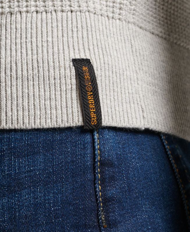 suéter de malha vintage texturizado homens cinza roupas Superdry 2208H1238