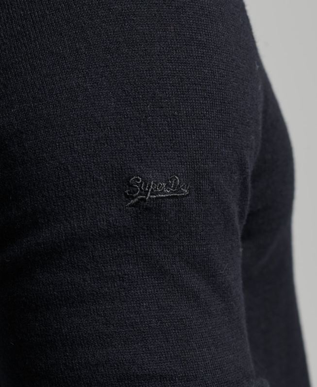 suéter de mistura de caxemira vintage de algodão orgânico homens preto roupas Superdry 2208H5275