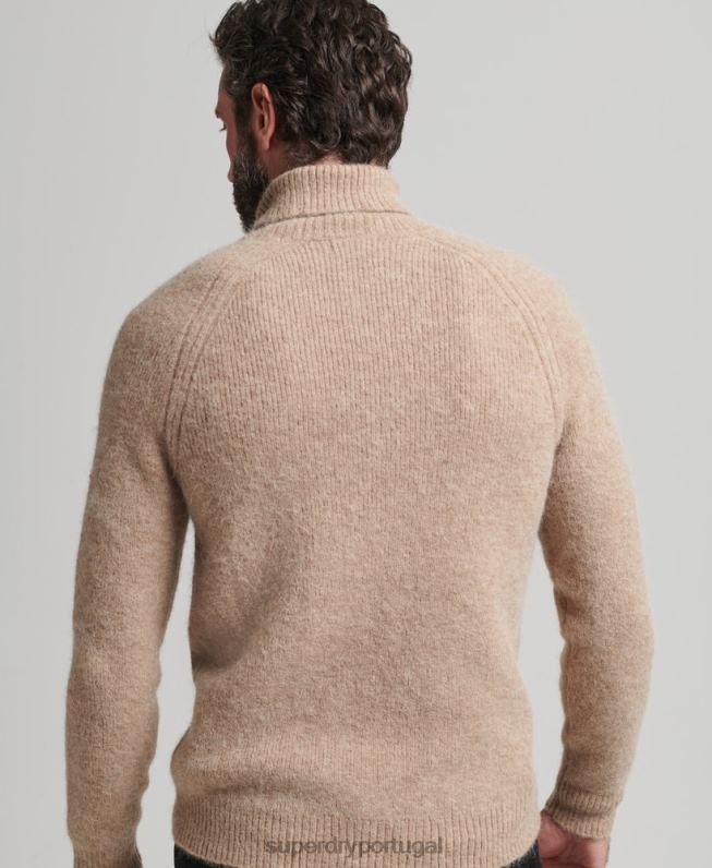 suéter gola alta alpaca homens cinza roupas Superdry 2208H1276